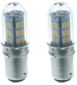 2 Pezzi Lampada Led Barca BAY15D Bianco Caldo 12V 24V 4W