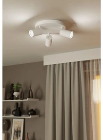 Spot Moderno Telimbela Z In Acciaio Bianco 3 Luci Gu10 4,9W Ip20