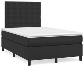 Letto a molle con materasso e led nero 120x190 cm in similpelle