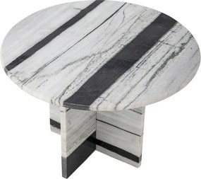 Tavolino da salotto rotondo bianco e nero in marmo ø 61 cm Rosito – Bloomingville
