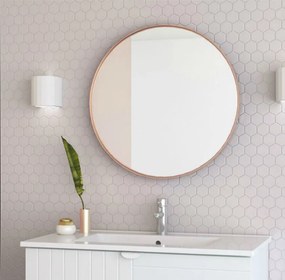 Specchio Kende tondo in alluminio rosa Ø 60 cm
