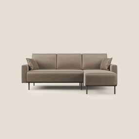 Arthur divano moderno angolare in velluto morbido impermeabile T01 marrone Sinistro
