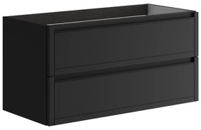 Mobile da bagno sospeso sotto lavabo L 99.5 x H 50 x P 45.5 cm antracite opaco, 2 cassetti TRATTO