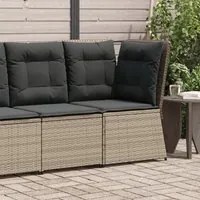 Divano Angolare da Giardino con Cuscini Grigio in Polyrattan 368984