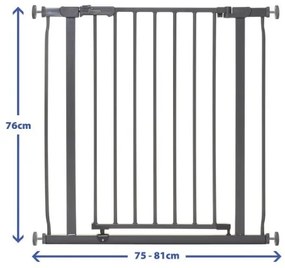 Dreambaby - Barriera di sicurezza AVA 75-81 cm grigia