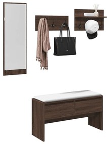 Set Mobili Da Ingresso 4 Pz Rovere Marrone İn Legno Multistrato /