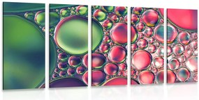 Quadri 5 pezzi – Gocce d'olio in versione astratta