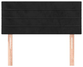 Testiera nera 80x5x78/88 cm in velluto