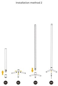 Lampada da Pavimento LED 12W RGB+CCT, Smart e da Telecomando Colore RGB+CCT