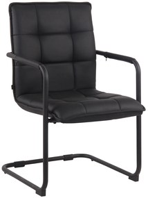 Sedia Visitatore Gandia İn Ecopelle / Schwarz / Schwarz