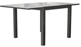 Tavolo allungabile da esterno quadrato in alluminio e vetro antracite 6 posti L da 90 a 160x90cm, Lyra II NATERIAL