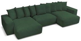 Divano angolare verde con rivestimento in velluto a coste Voltaire – Bobochic Paris