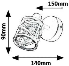 Rabalux 5335 - Luce Spot da parete OBERON 1xE14/40W/230V