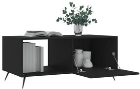 Tavolino da salotto nero 90x50x40 cm in legno multistrato