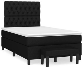 Giroletto a molle con materasso nero 120x190 cm in tessuto