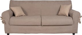 Divano 3 posti in tessuto sfoderabile imbottito VERONA 200 cm Tortora bordino beige