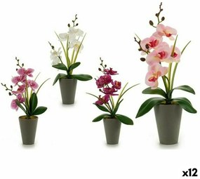 Pianta finta Orchidea Plastica (8 x 35 x 14 cm) (12 Unità)
