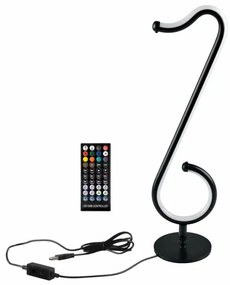 LED RGBW Lampada da tavolo dimmerabile NUTKA LED/15W/5V nero + telecomando