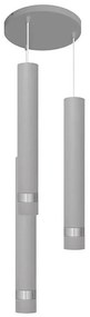 Lampadario LED a cavo TUBA 3xGU10/4,8W/230V grigio/cromo lucido