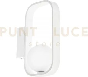 Applique a parete roxy bianca 1 luce attacco g9 15x10x24cm in allum...