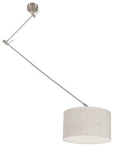 Lampada a sospensione in acciaio con paralume 35 cm grigio regolabile - Blitz