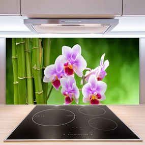 Pannello schienali cucina Fiori Zen Orchidea Di Bambù 100x50 cm
