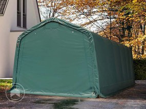 TOOLPORT 3,3x7,2m tenda garage, PVC 800, verde scuro, con statica (sottofondo in terra) - (58537)