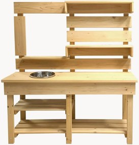 Set cucina giocattolo in legno da interno-esterno con accessori Mandu, set da 9