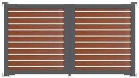 Cancello automatico battente Maia120-20 ALBA in alluminio rovere dorato telaio grigio, apertura centrale, L 350 x H 190 cm