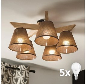 Brilagi - LED  Lampadario a plafone ANTHONY 5xE14/40W/230V quercia/marrone