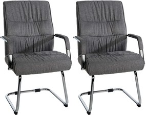 Set Di 2 Sedie Per Visitatori Sievert İn Stoffa Con Design Moderno / Dunkelgrau