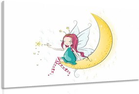 Quadro su tela – Fata magica sulla luna