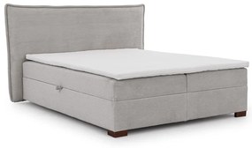 Letto boxspring grigio chiaro con contenitore 200x200 cm Lysa – Ropez