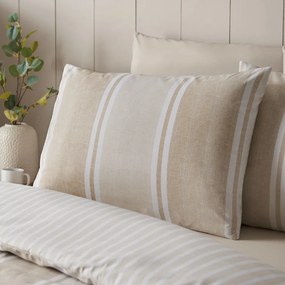 Set copripiumino e federa beige per letto matrimoniale 3 pezzi 200x200 cm Banded Stripe – Catherine Lansfield