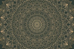 Carta da parati – Mandala ornamentale dettagliata in verde