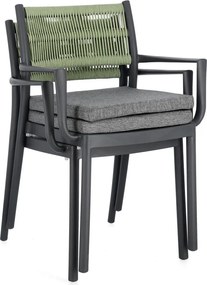 Sedie da esterno in set grigie in plastica 4 pz Alvin – Bizzotto