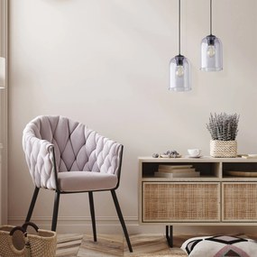 TK Lighting Lampada a sospensione Molly, viola, Ø 14 cm, metallo/vetro