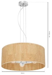 Lampadario su filo CORK 3xE27/60W/230V