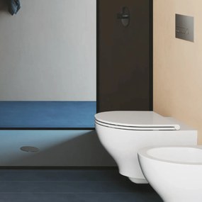 Wc Sospeso Azzurra Ceramica Bianco Lucido "Pratica"