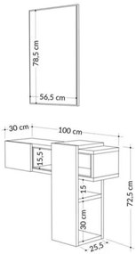 Composizione Ingresso Efes rovere e bianco con specchio