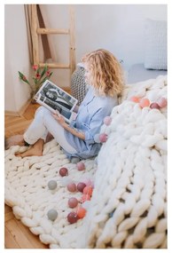 Poggiapiedi grigio con rivestimento in lavorato a maglia Jagger – Bonami Essentials