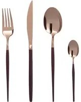 Set 24 posate acciaio inox nero rose gold Line