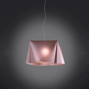 Sospensione Moderna 1 Luce Wanda In Polilux Rosa Metallico D25 Made In Italy