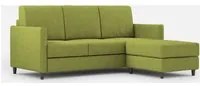 Divano 3 Posti con Pouf 198x155x85 cm Karay in Tessuto Verde