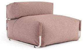 Kave Home - Pouf divano modulare schienale 100%outdoor Square terracotta alluminio bianco 101x101cm