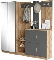 Mobile da ingresso in legno grigio 187,2x180x37,5 cm