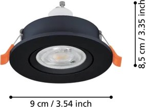 Eglo 902256 - Faretto LED da incasso BARRANCO 1xGU10/4,5W/230V nero