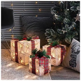 Solight 1V291 - SET 3x LED Regalo di Natale 48xLED/3,6W/230V IP44 bianco caldo