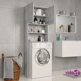 vidaXL Mobile Lavatrice Grigio Cemento 64x25,5x190cm Legno Multistrato