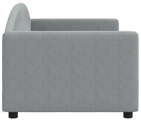 Letto da giorno grigio chiaro 80x200 cm in tessuto